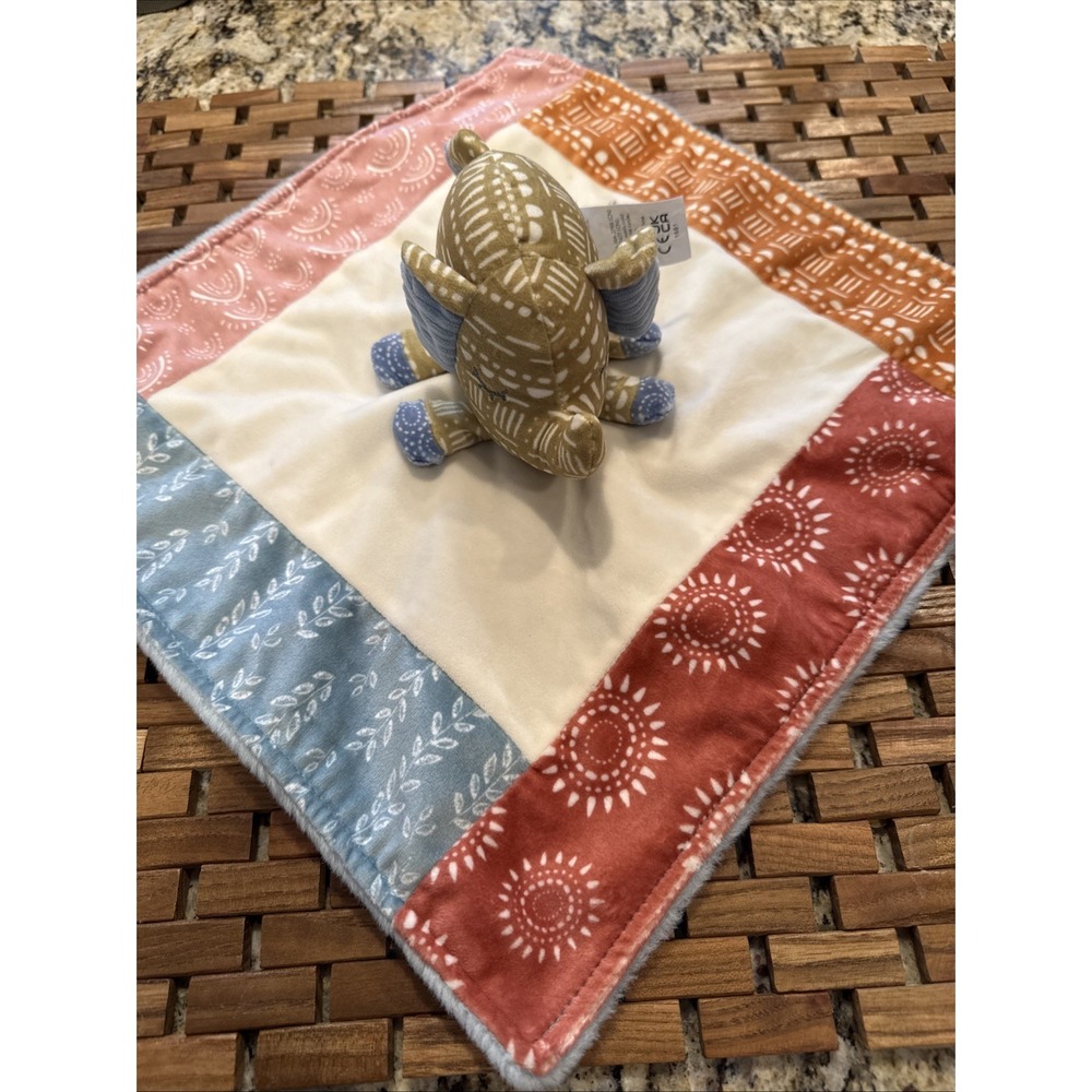 Mary Meyer Elephant Lovey Security Blanket Plush Multi Color BoHo